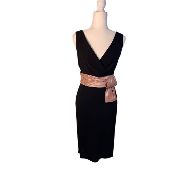 Kay Unger black sleeveless cocktail dress - 4 - Picture 1 of 8